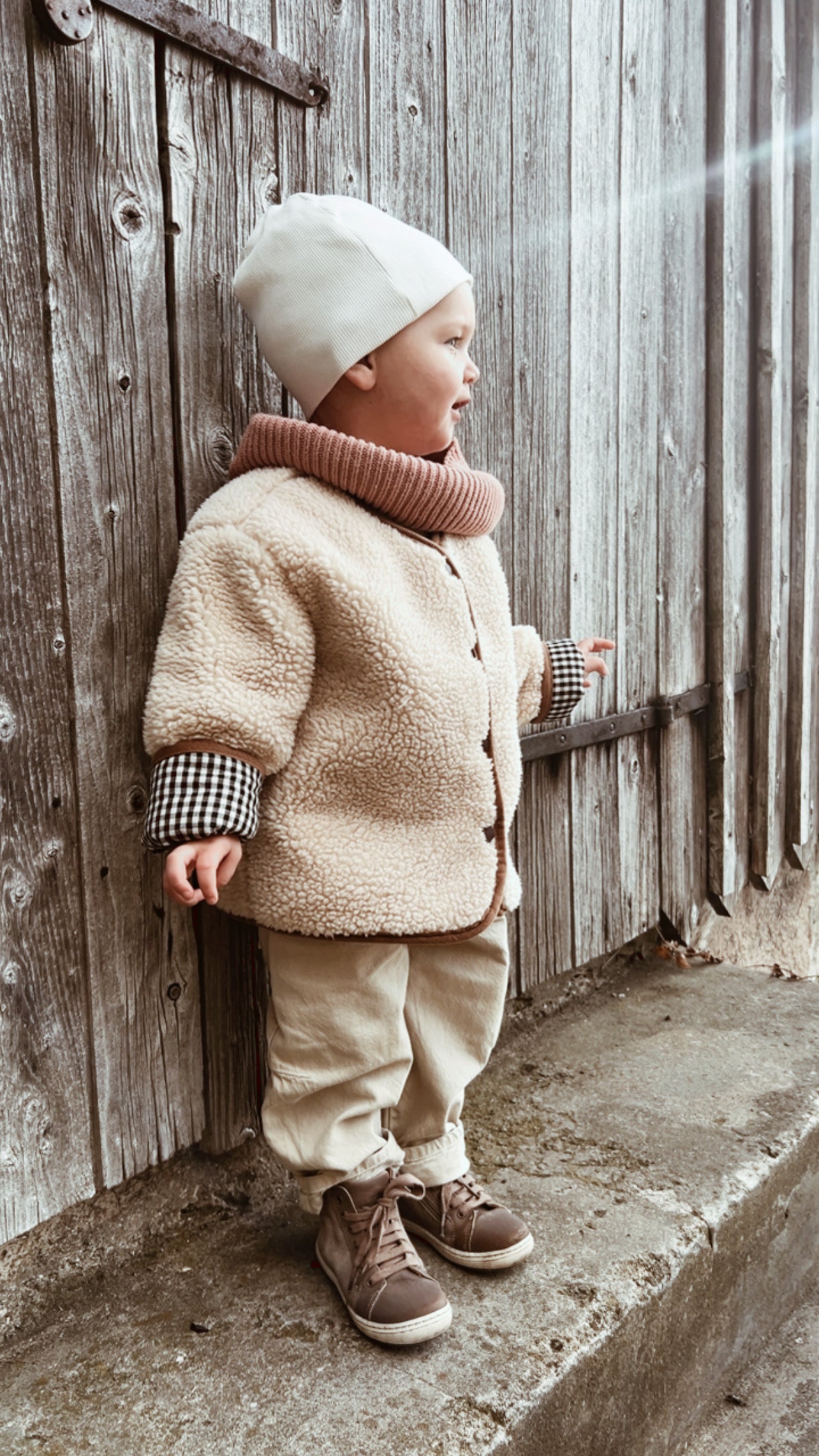 Jacke in Lammfell Optik