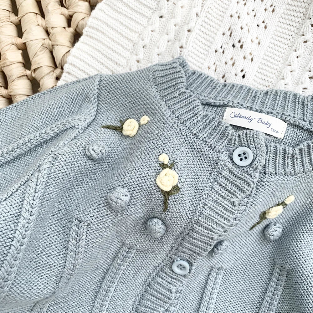 Blumen Strickjacke
