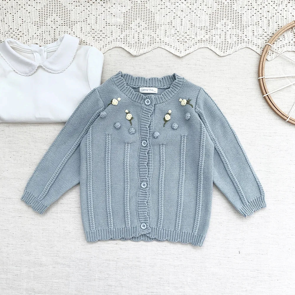 Blumen Strickjacke