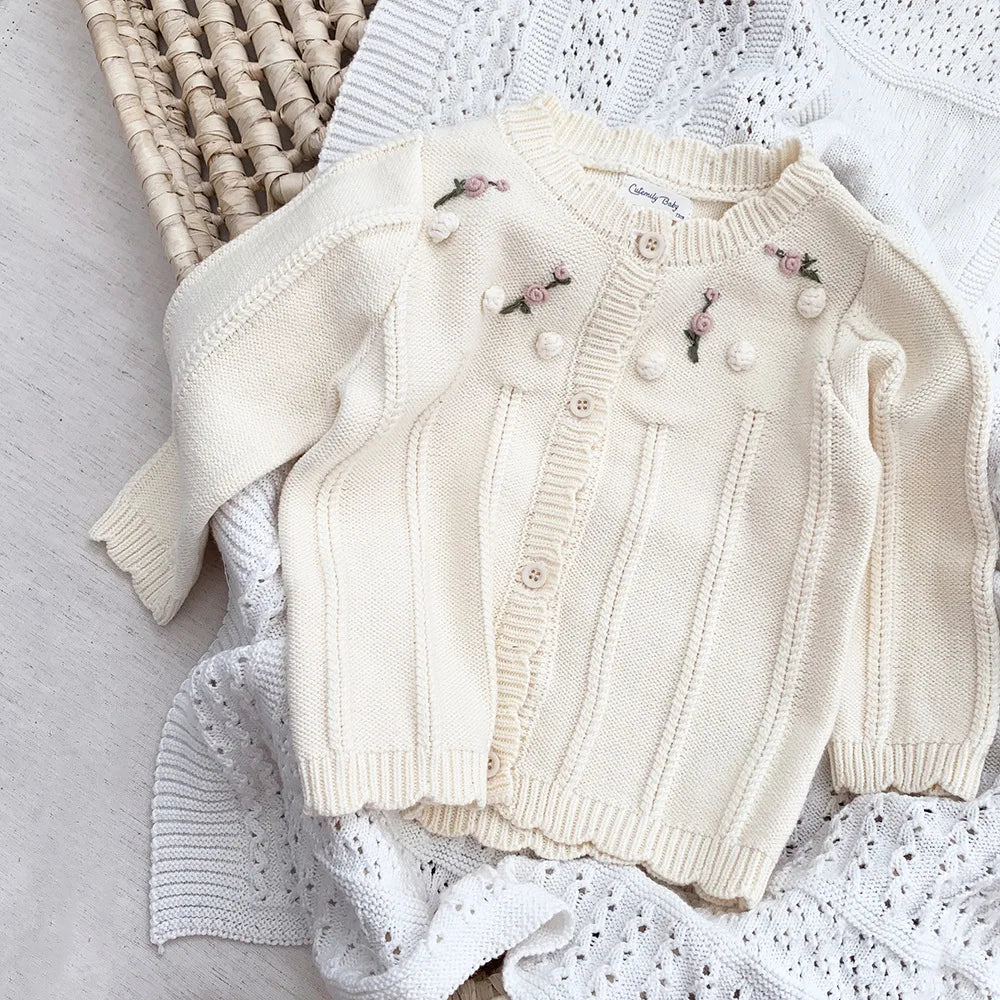 Blumen Strickjacke