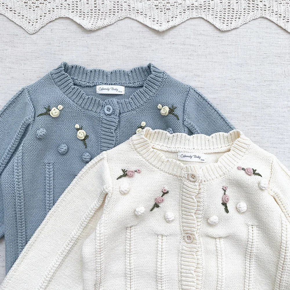 Blumen Strickjacke