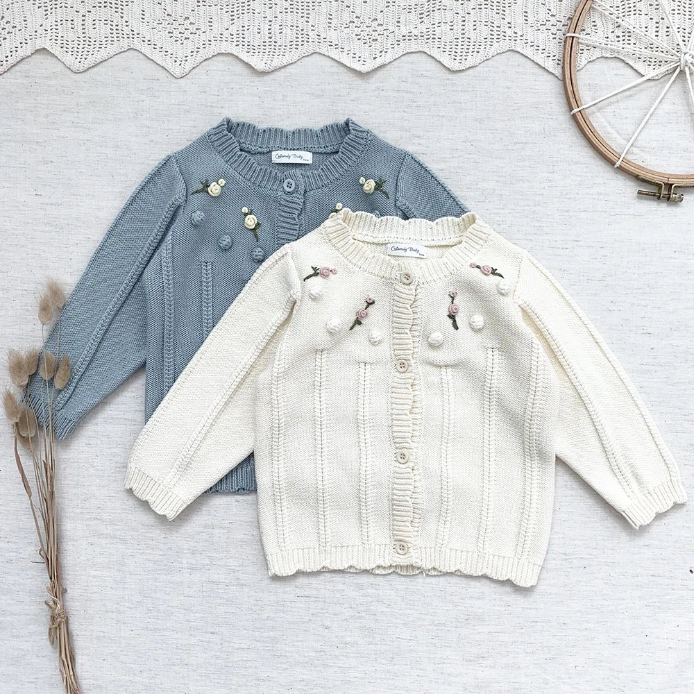 Blumen Strickjacke