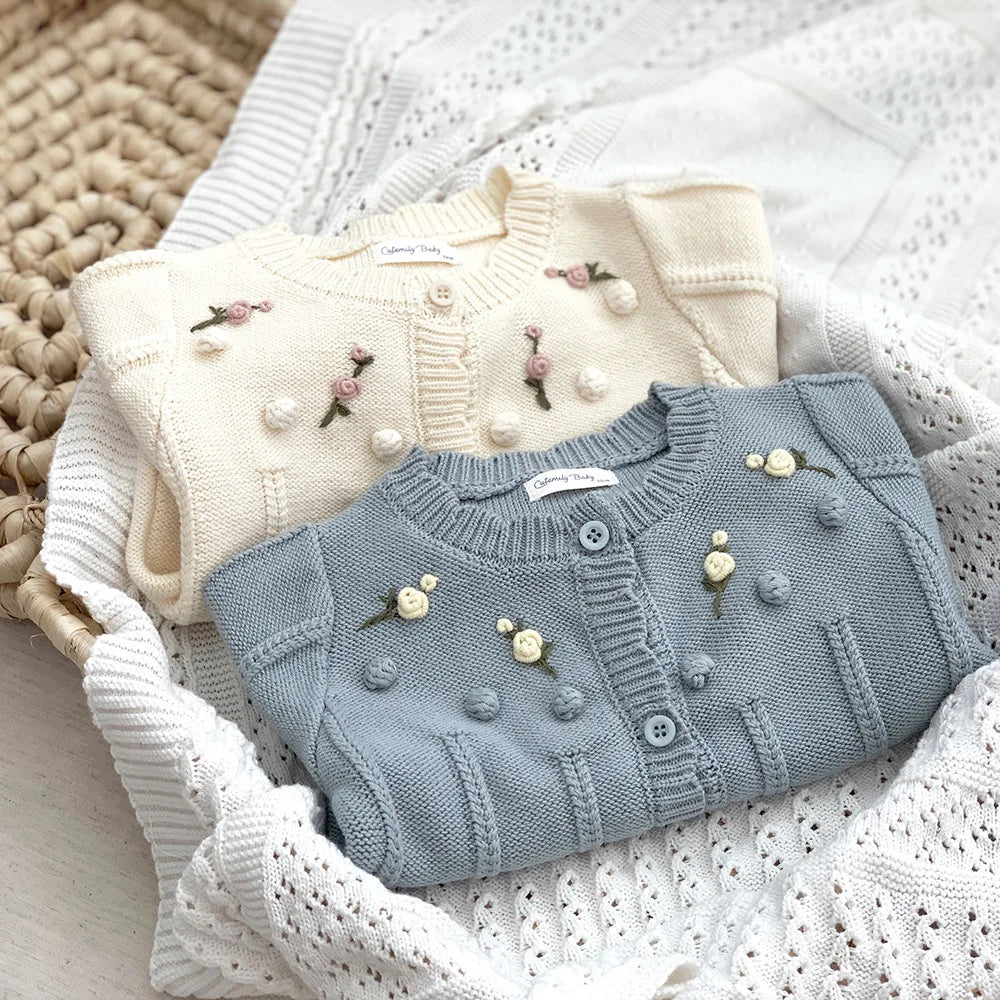 Blumen Strickjacke