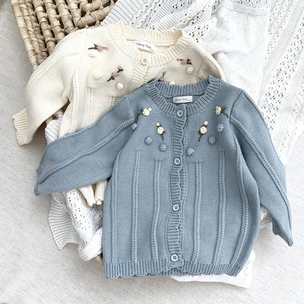 Blumen Strickjacke