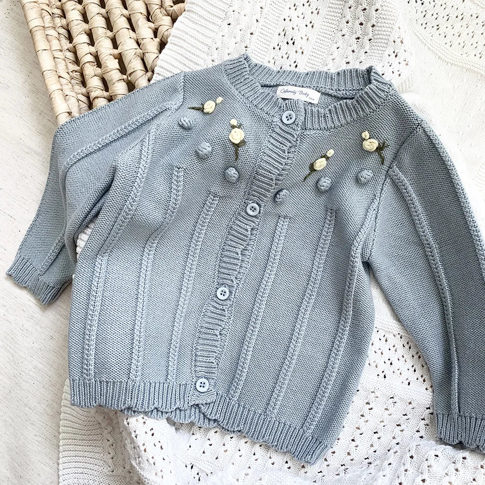 Blumen Strickjacke
