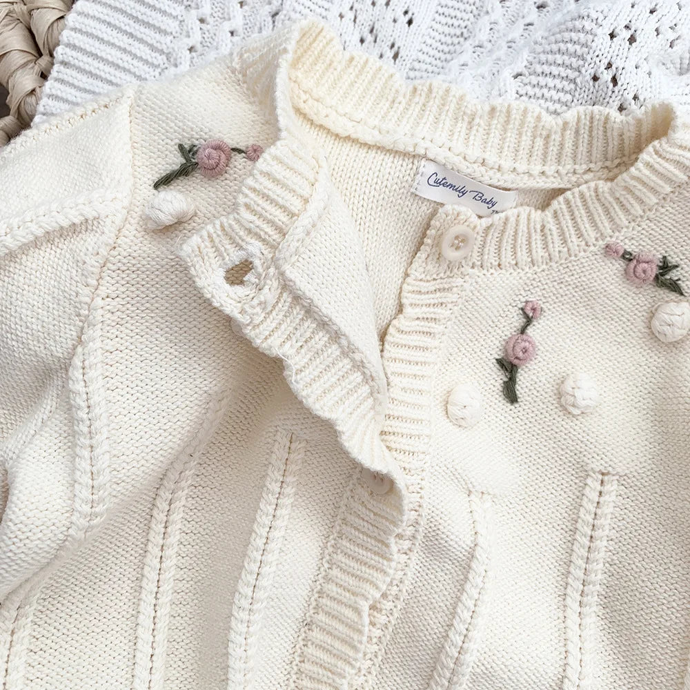 Blumen Strickjacke