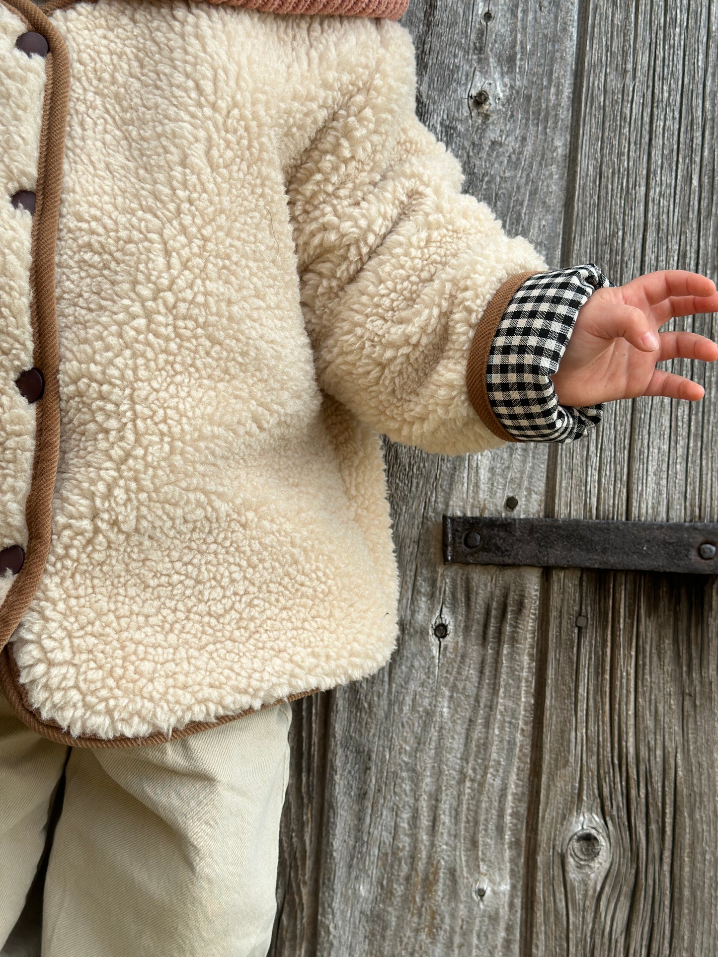 Jacke in Lammfell Optik