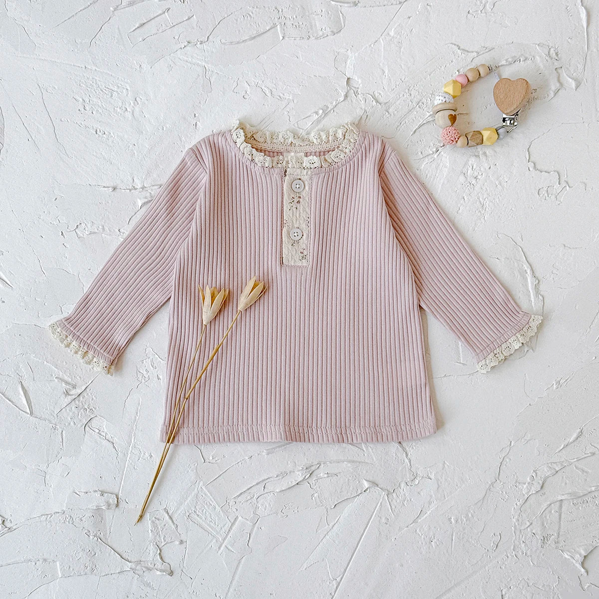 Langarm Shirt mit Blütendetail