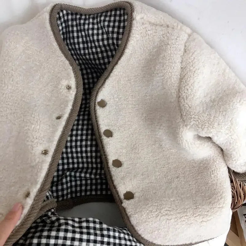 Jacke in Lammfell Optik