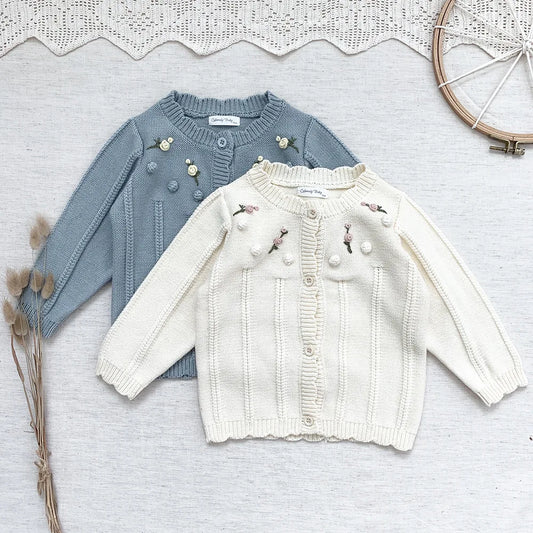 Blumen Strickjacke